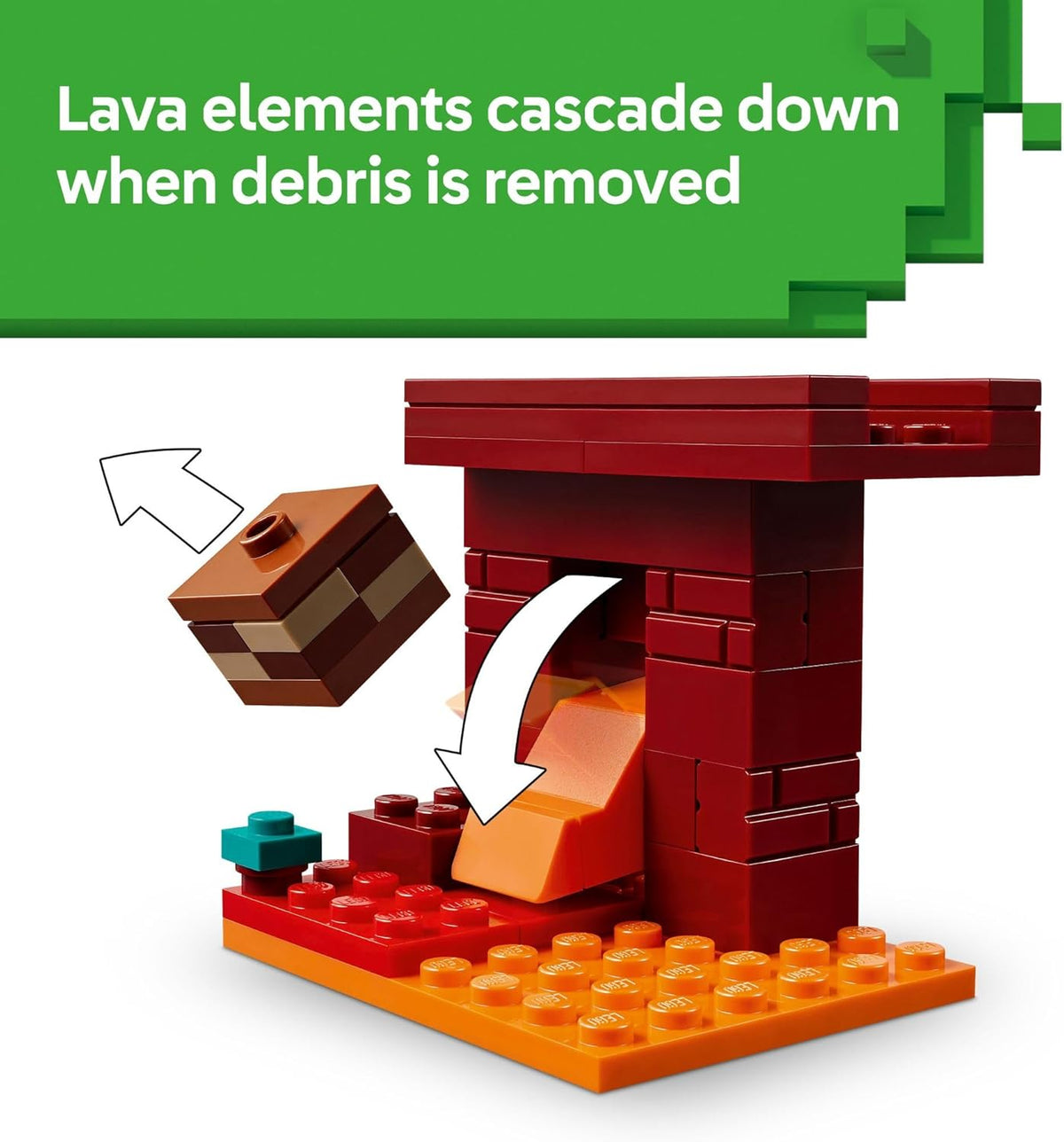 LEGO Minecraft The Nether Lava Battle Toy and Playset - Building Minecraft Toy for Kids, Ages 6+ - Alex, Wither Skeleton, Blaze and Strider Figures