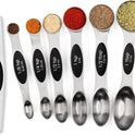 Magnetic Measuring Spoons Set Stainless Steel with Leveler, Stackable Metal Tablespoon Measure Spoon for Baking, Cups and Spoon Set Kitchen Gadgets