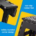 ACSTEP Folding Step Stool 9'' Tall Kids Step Stool Holds Up to 300 lb Plastic Foldable Step Stools for Kids Non-Slip Surface with Carry Handle