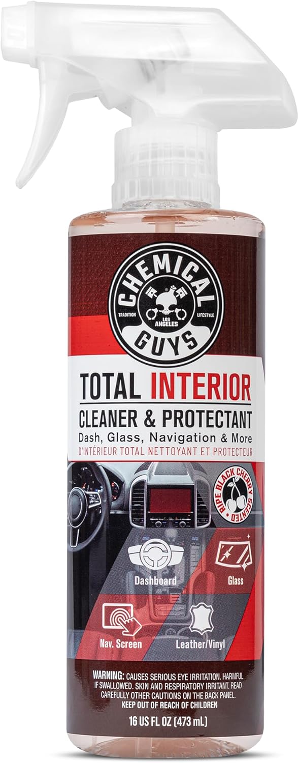 Chemical Guys Total Interior Cleaner & Protectant - Black Cherry, Car Cleaning Spray, Cleans and Protects Leather, Vinyl, Plastic, Rubber, and Glass