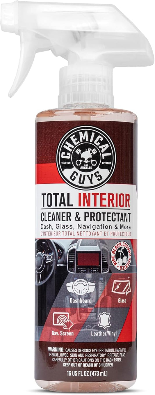 Chemical Guys Total Interior Cleaner & Protectant - Black Cherry, Car Cleaning Spray, Cleans and Protects Leather, Vinyl, Plastic, Rubber, and Glass