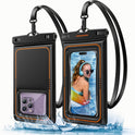 UNBREAKcable Floating Waterproof Phone Pouch 2 Pack, IPX8 Waterproof Phone Case Dry Bag Kayak/Beach/Cruise Travel Essentials, Water Proof Pouch