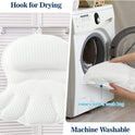 Bath Pillow Bathtub Pillow, Luxury Bath Pillows for Tub Neck and Back Support, Bath Tub Pillow Headrest with Soft 4D Mesh Fabric and Non-Slip Suction