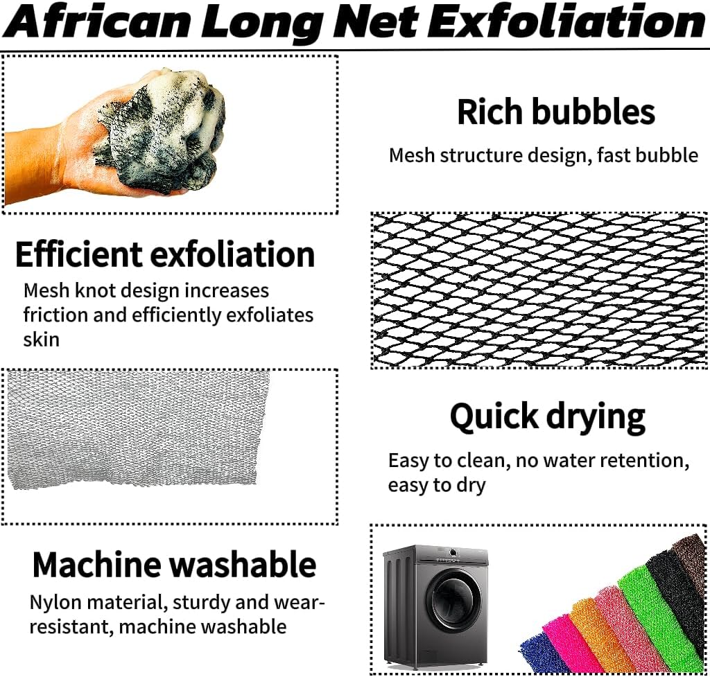 African Net Sponge Authentic, African Exfoliating Sponge Real African Net Black Owned, African Bath Sponge Back Scrubber, Body Exfoliator Shower Bath
