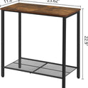 Hoctieon 2 Tier End Table, Sofa Side Table, Narrow Side Table with Storage, Slim Nightstand for Small Spaces, Metal Frame, for Living Room, Bedroom