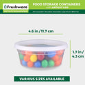 Freshware Food Storage Containers [50 Set] 8 oz Plastic Deli Containers with Lids, Slime, Soup, Meal Prep Containers | BPA Free | Stackable