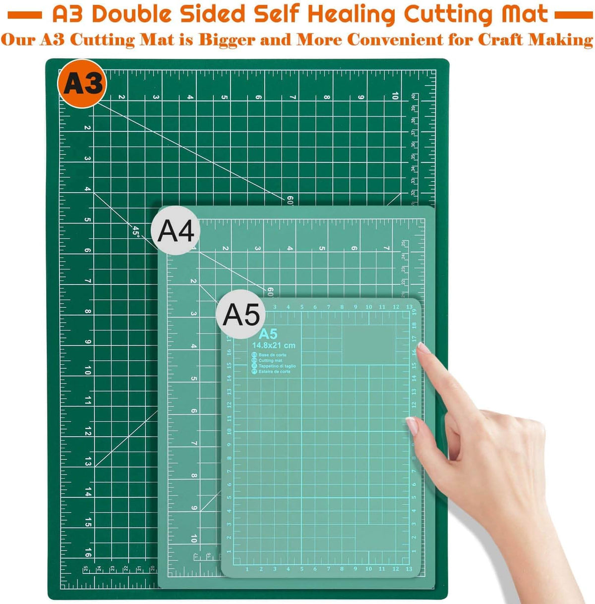 anezus Self Healing Sewing Mat, 12inch x 18inch Rotary Cutting Mat Double Sided 5-Ply Craft Cutting Board for Sewing Crafts Hobby Fabric Precision