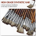 25pcs Paint Brush Set, Fuumuui Acrylic Paint Brushes, Professional Artist Series with Wide Flat, Filbert, Fan, Dagger, Cat Tongue, Round, Angle