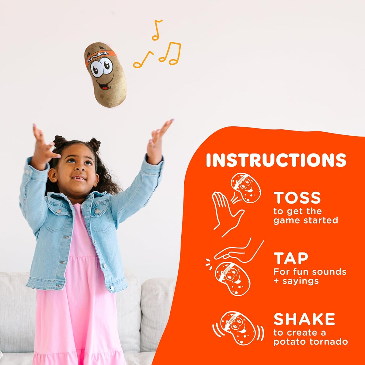 Move2Play, Pass The Potato, Hilariously Wild and Fun Active Play Game | Gift for Kids & Toddlers | Boys & Girls Ages 3, 4-8+ | Indoor/Outdoor Toy