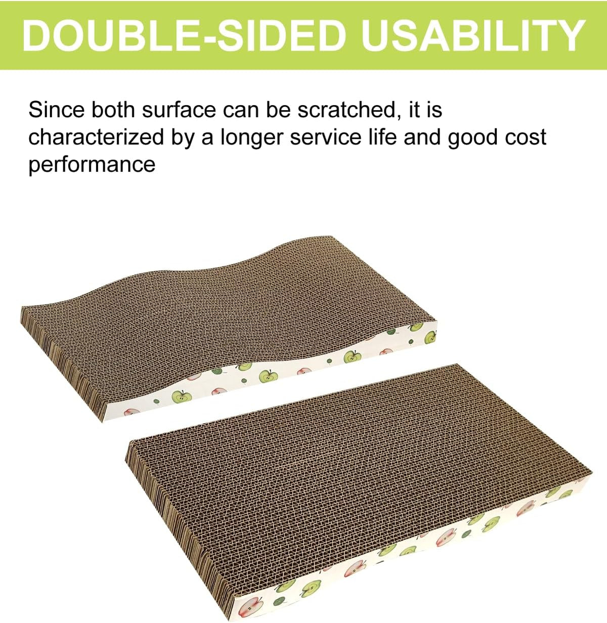 Cat Scratching Board, Corrugate Cat Scratcher for Indoor Cats with Catnip, Cat Scratch Pad with Premium Scratch Textures Design, Cardboard Cat