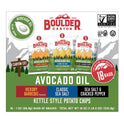 Boulder Canyon Avocado Oil Kettle Style Potato Chips Variety Pack, 18 Count - Gluten-Free, Non-GMO, Hickory Barbecue, Classic Sea Salt, Sea Salt
