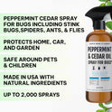 Kate's Home & Garden Peppermint Oil Spray for Bugs, Ants, Insects, Spiders. Pesticide and Insecticide Indoor Repellent Pest Control with Cedarwood