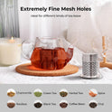 Reinmoson Tea Strainers for Loose Tea, Extra Fine Mesh Tea Infuser, 304 Stainless Steel & Updated Slim Threaded Lid, Loose Leaf Tea Steeper for Black