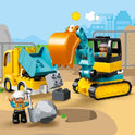 LEGO DUPLO Town Truck & Tracked Excavator Construction Vehicle 10931 Toy for Toddlers 2-4 Years Old Girls & Boys, Fine Motor Skills Development and