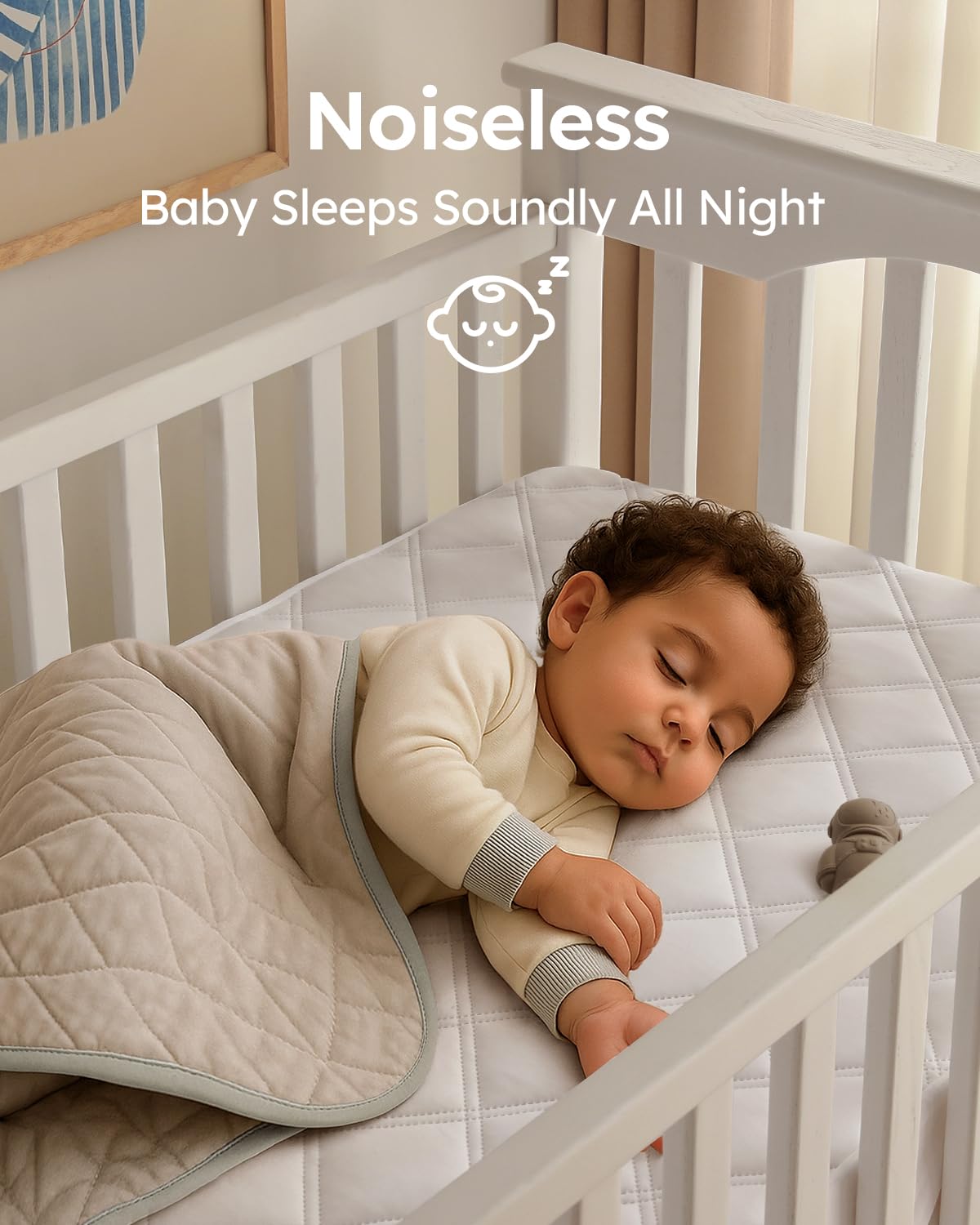 Yoofoss Waterproof Crib Mattress Protector 2 Pack, Quilted Crib Mattress Pad Cover Ultra Soft and Breathable, Machine Washable Toddler Mattress