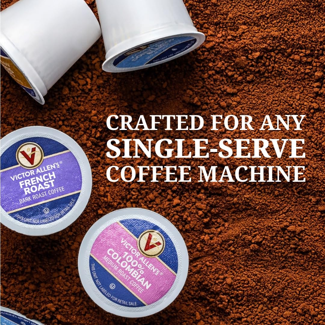 Victor Allen's Coffee Variety Pack (Morning Blend, 100% Colombian, Donut Shop Blend, French Roast), 42 Count, Single Serve Coffee Pods for Keurig