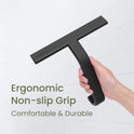 dancemoon JustHang Shower Squeegee for Glass Doors, All-One-Piece Silicone with Built-in Hook Design for Easy Hanging, Household Window Mirror