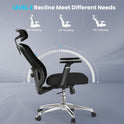 Farini Office Chair Ergonomic Desk Chair, High Back Computer Chair with Wheels, Home Sutdy Chair for Heavy People, Office Chair Adjustable Seat