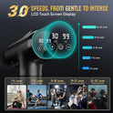 Massage Gun Deep Tissue, Handheld Electric Muscle Massager, High Intensity Percussion Massage Device for Pain Relief with 9 Attachments & 30