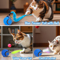 Interactive Cat Toy Ball - Speedy Cat Toys for Indoor Cats with Feather Tails for Chasing, Moving Stimulation Smart Cat Toy for Enrichment, Motion