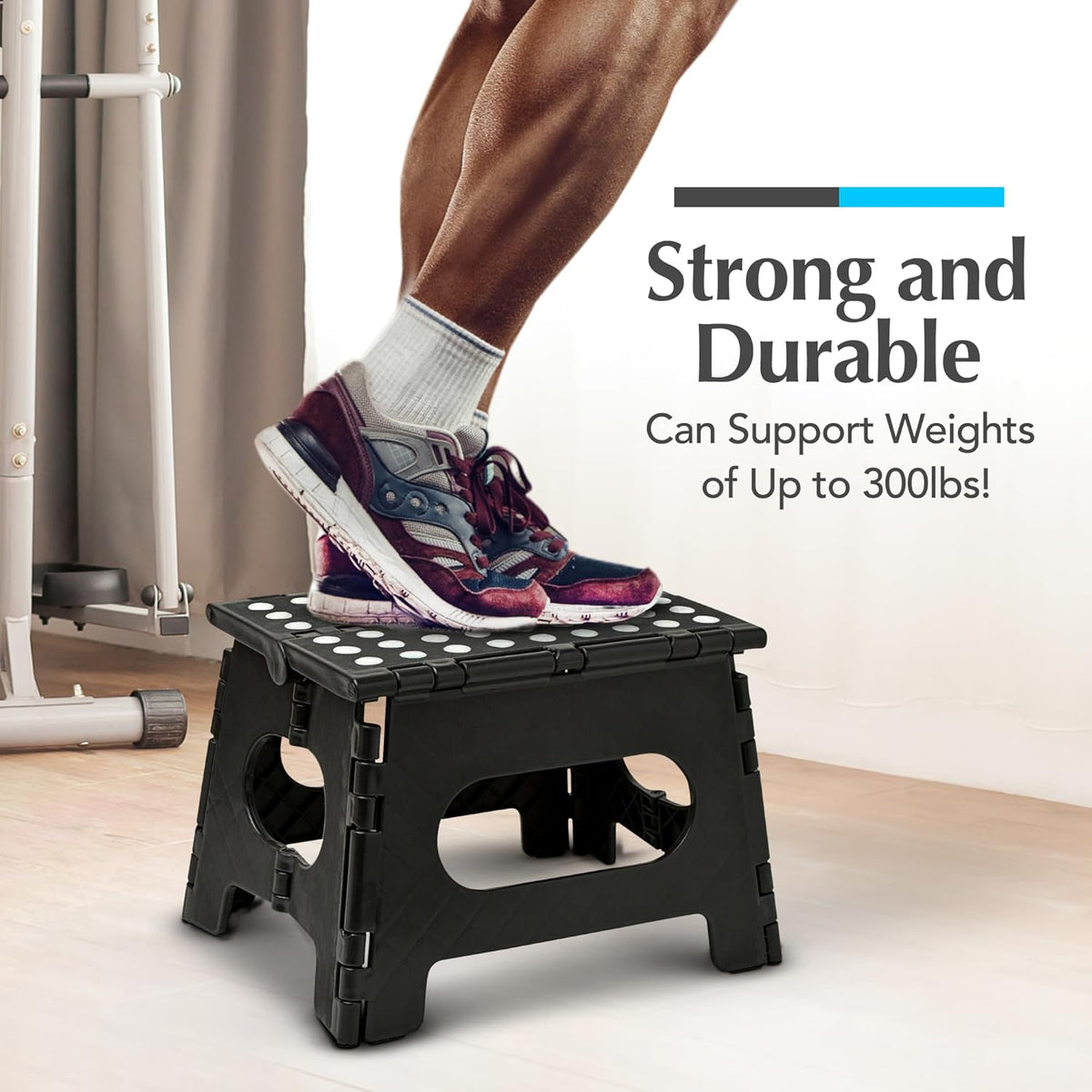 Handy Laundry Folding Step Stool - Sturdy Enough Collapsible Stool to Support Adults and Safe Enough for Kids - Opens Easy with One Flip - Great for