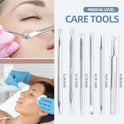 JPNK Blackhead Remover Tool Comedones Extractor Acne Removal Kit for Blemish, Whitehead Popping, 6 Pcs Zit Removing for Nose Face Tools with a