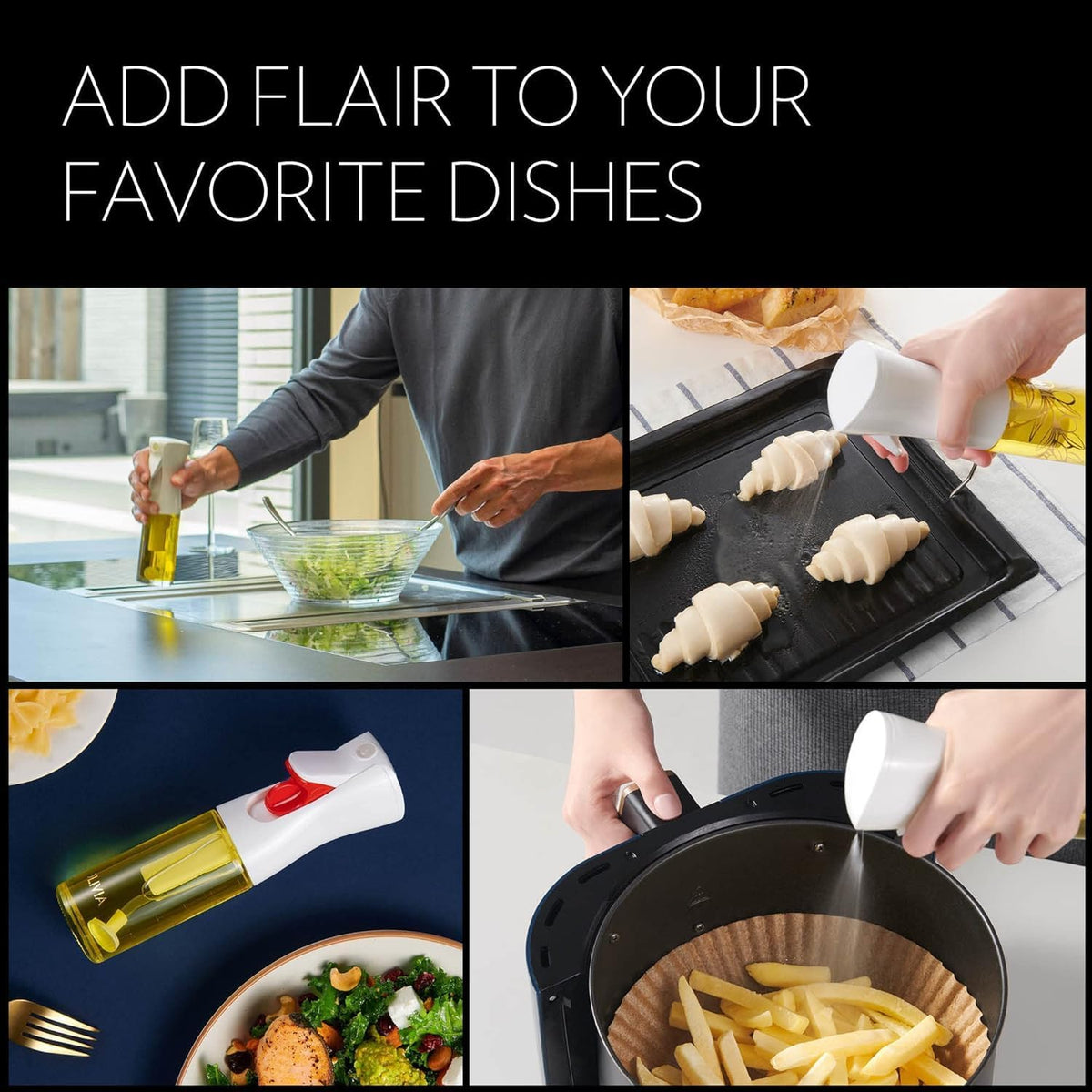 FLAIROSOL OLIVIA. The Original Advanced Oil Sprayer for Cooking, Salads, BBQs and More, Continuous Spray with Portion Control, Trusted by Chefs