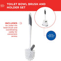 Clorox Under-Rim Toilet Bowl Brush with Corner Storage Caddy, 16 x 5 x 5.5 in