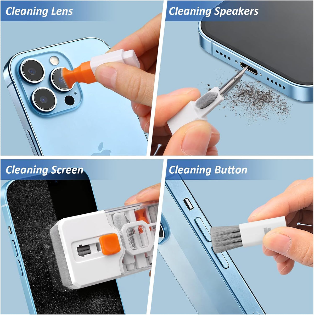 Keyboard Cleaning Kit Laptop Cleaner, 10-in-1 Computer Screen Cleaning Brush Tool, Multi-Function PC Electronic Cleaner Kit Spray for iPad iPhone