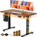 Veken 47.2" Standing Desk, Adjustable Height Office Desk with Wood Desktop, Computer Table for Home Work, Study and Gaming, Small Spaces, Modern