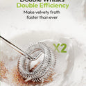 Maestri House Rechargeable Milk Frother with Stand, LunaFro Handheld Electric Foam Maker Waterproof Detachable Stainless Steel Whisk Drink Mixer