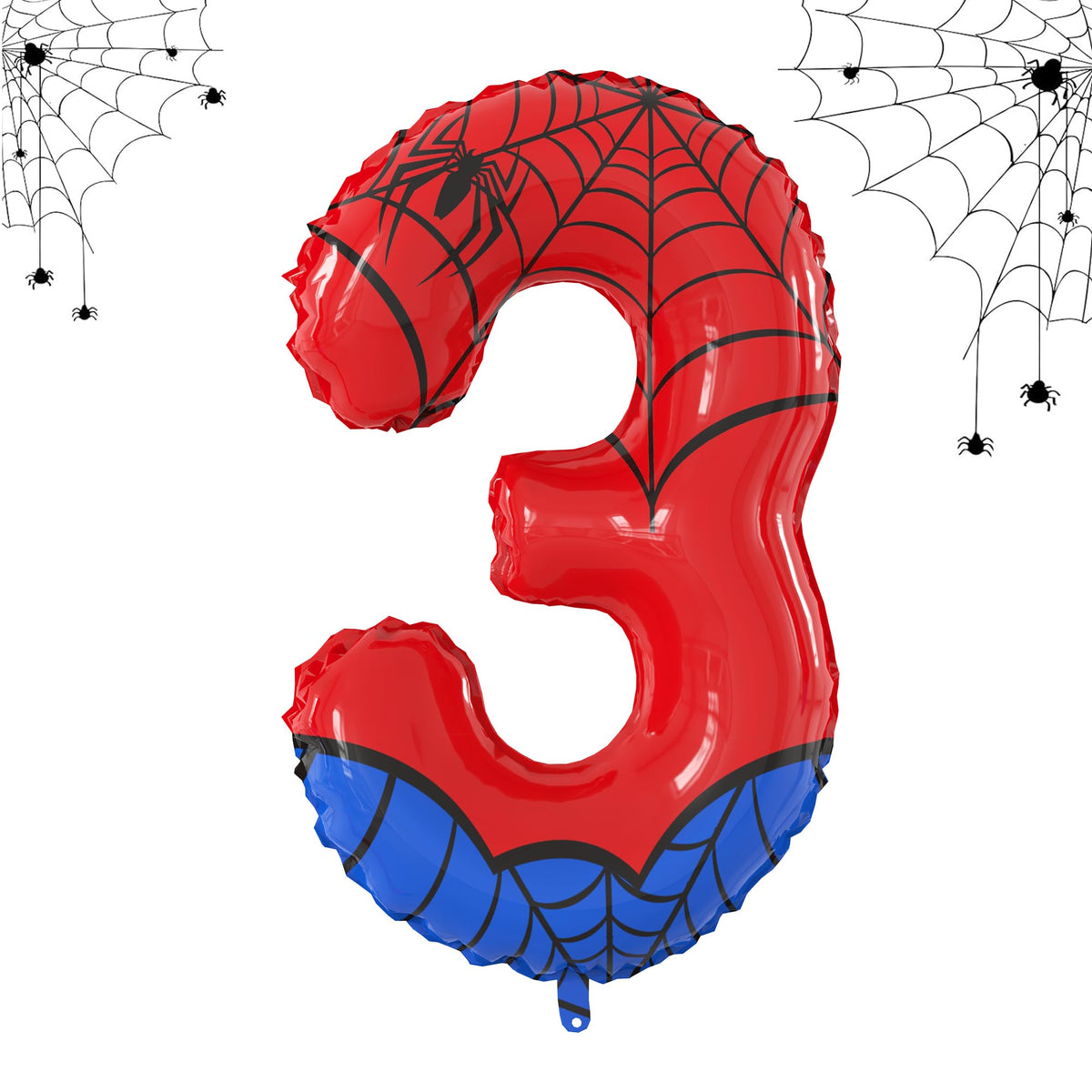 40 Inch Giant Spider Theme Number Foil Balloons - Large Number 3 Balloons for Kids' Birthday Anniversary Party Decorations Supplies (Numbers 0-9