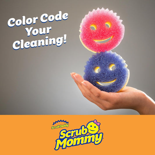Scrub Daddy Scrub Mommy Sponges - Dish Scrubber + Non-Scratch Cleaning Sponges Kitchen, Bathroom + Multi-Surface Safe - Dual-Sided Dish Sponges