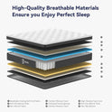 Queen Mattress 12 inch, Hybrid Mattress in a Box, Individually Pocket Springs, Medium Firm Feel for Pressure Relief, Breathable Comfort, CertiPUR-US