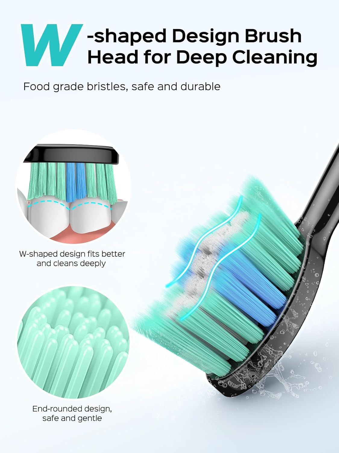 COSLUS Sonic Electric Toothbrush for Adults: 47000 VPM for Deep Cleaning & Whitening with Travel Case - 5 Modes for Sensitive Teeth & Braces