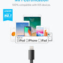 Anker 6 ft Premium Double-Braided Nylon Lightning Cable, Apple MFi Certified for iPhone Chargers, iPhone X/8/8 Plus/7/7 Plus/6/6 Plus/5s, iPad, iPad
