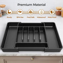 Extra Large Expandable Silverware Organizer, BPA-Free Food-Safe Cutlery Flatware Organizer, Kitchen Utensil Drawer Organizer, Adjustable Silverware