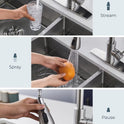 FORIOUS Kitchen Faucets with Pull Down Sprayer, Brushed Nickel, High Arc Single Handle Classic Stainless Steel Sink Faucet 1 or 3 Hole, Suitable for