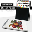 9" x 12" Sketch Book, Top Spiral Sketchbook, 100 Sheets Sketch Pad, (68 lb/100 GSM) Drawing Paper Pad, Drawing Pad for Kids, Artist Sketchbook for