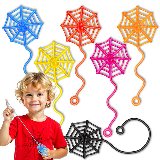 30 Pcs Sticky Spider Web Sticky Hands for Kids Bulk Halloween Party Favors Decorations,Spider Webs for Classroom Prizes,Back to School Goodie Bags