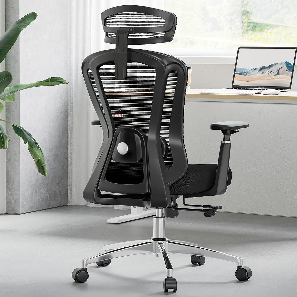 Farini Office Chair Ergonomic Desk Chair, High Back Computer Chair with Wheels, Home Sutdy Chair for Heavy People, Office Chair Adjustable Seat