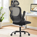 Sweetcrispy Office Computer Desk Chair, Ergonomic High-Back Mesh Rolling Work Chairs with Wheels and Adjustable Headrests, Comfortable Lumbar