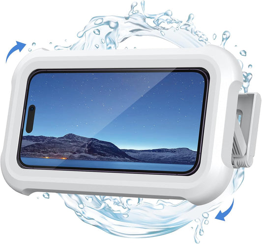Lamicall Shower Phone Holder Waterproof - 480° Rotatable Retractable Adjustable Shower iPhone Case Holder, Bathroom Wall Phone Mount Stand Water