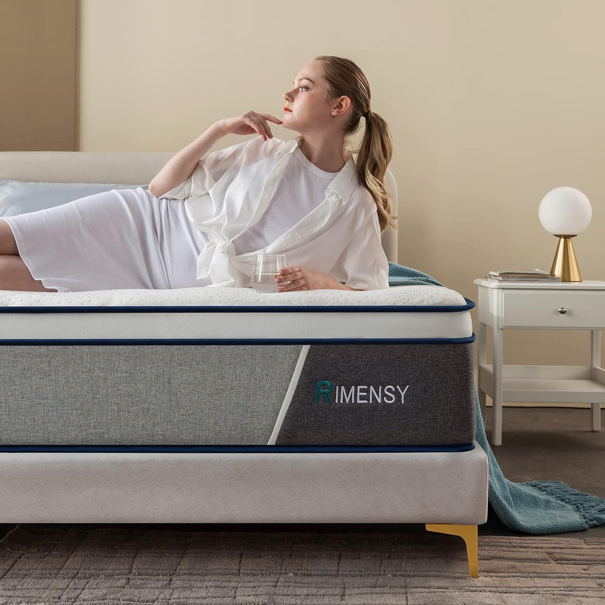 Rimensy Full Size Mattress 12 Inch Hybrid Mattress - Memory Foam & Individually Pocket Coils Springs | Pressure Relief | Motion Isolation, Edge