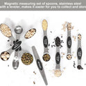 Magnetic Measuring Spoons Set Stainless Steel with Leveler, Stackable Metal Tablespoon Measure Spoon for Baking, Cups and Spoon Set Kitchen Gadgets