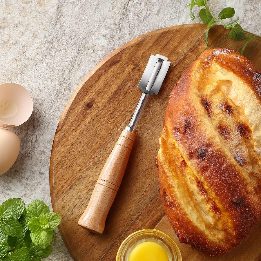 SAINT GERMAIN Premium Hand Crafted Bread Lame for Dough Scoring Knife, Lame Bread Tool for Sourdough Bread Slashing with 10 Blades Included with