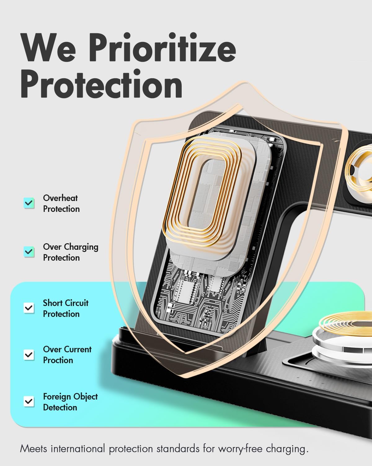 Wireless Charger iPhone Charging Station: 3 in 1 Charger Stand Multiple Devices for Apple - iPhone 17 16e 16 15 14 Pro Max 13 12 11 - Watch 10 9 8 7