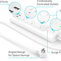 Kasa Smart Plug Power Strip KP303, Surge Protector with 3 Individually Controlled Smart Outlets and 2 USB Ports, Works with Alexa & Google Home, No