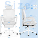 Misolant Ergonomic Office Chair with Footrest, Ergonomic Desk Chair with Adjustable 2D Lumbar Support, High Back Computer Chair with Adjustable