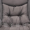 Welnow Lazy Chair with Ottoman, Modern Lounge Accent Chair with Armrests and a Side Pocket, Leisure Sofa Armchair, Reading Armchair with Footrest for